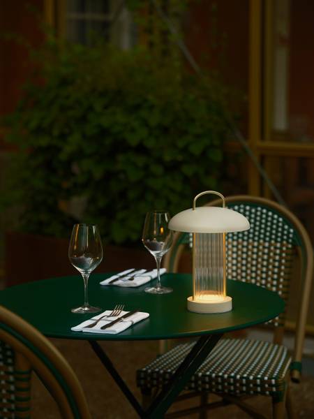 Tischleuchte Mirano Aluminium / Borosilikatglas - 1-flammig - Beige