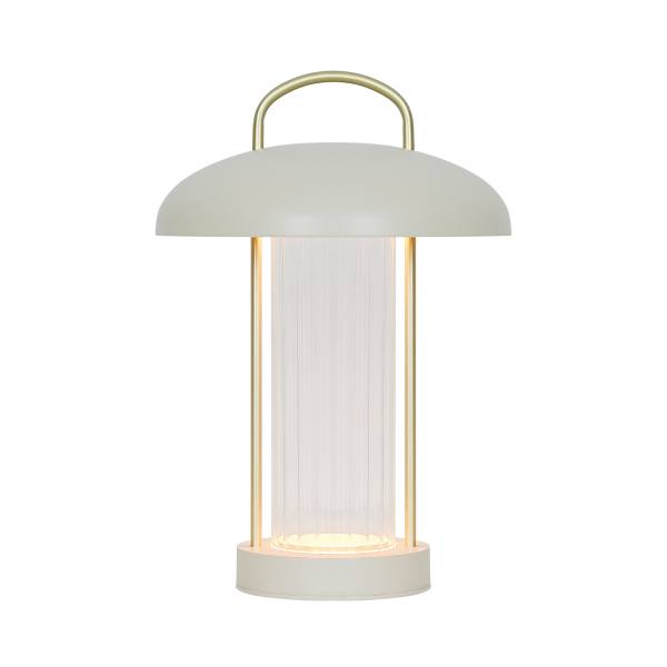 Tischleuchte Mirano Aluminium / Borosilikatglas - 1-flammig - Beige