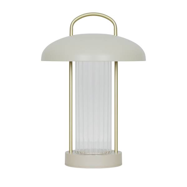 Tischleuchte Mirano Aluminium / Borosilikatglas - 1-flammig - Beige