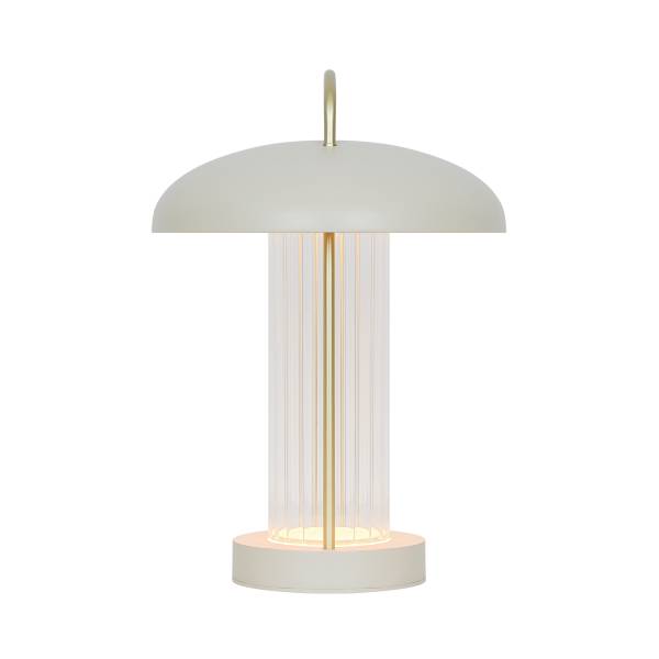 Tischleuchte Mirano Aluminium / Borosilikatglas - 1-flammig - Beige