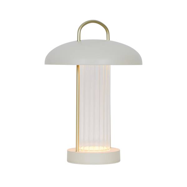 Tischleuchte Mirano Aluminium / Borosilikatglas - 1-flammig - Beige