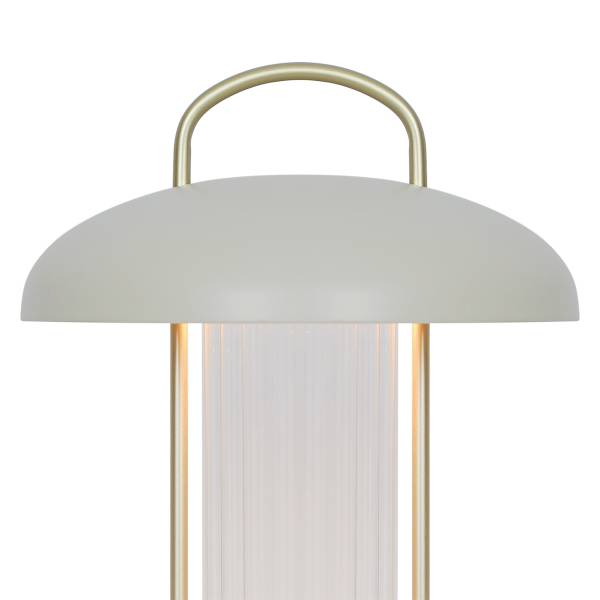 Tischleuchte Mirano Aluminium / Borosilikatglas - 1-flammig - Beige