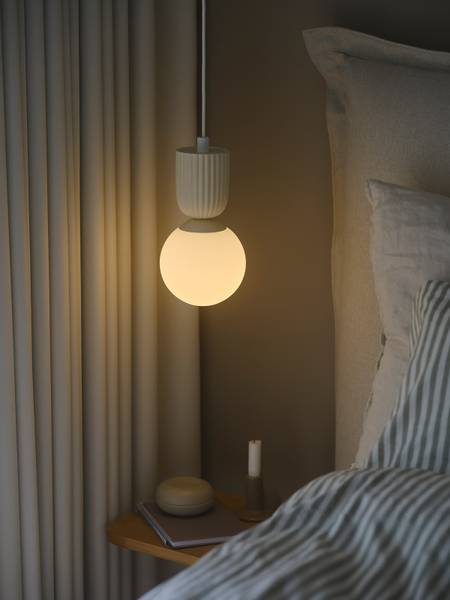 Pendelleuchte Sadie Keramik / Opalglas - 1-flammig - Beige