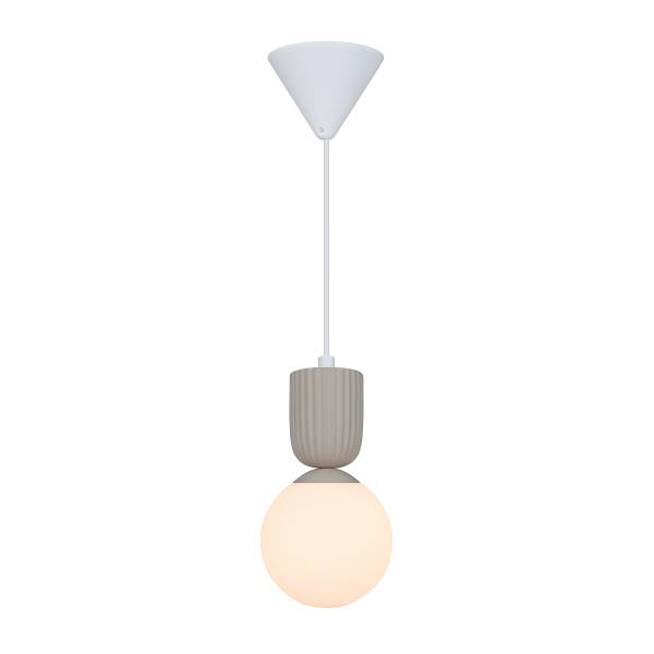 Pendelleuchte Sadie Keramik / Opalglas - 1-flammig - Beige