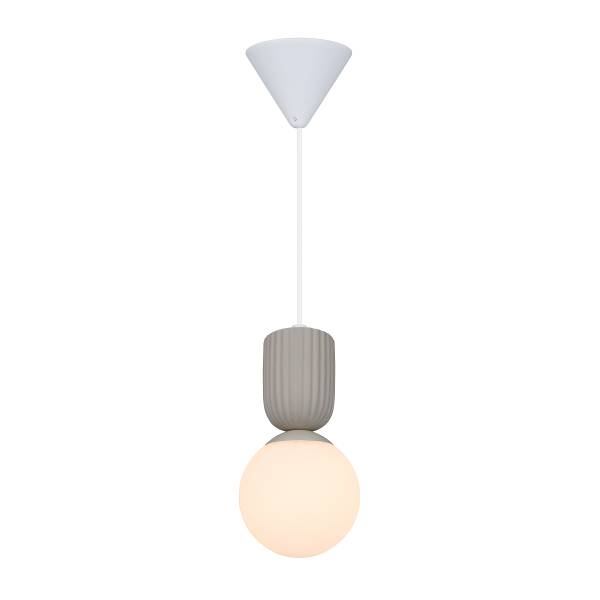 Pendelleuchte Sadie Keramik / Opalglas - 1-flammig - Beige