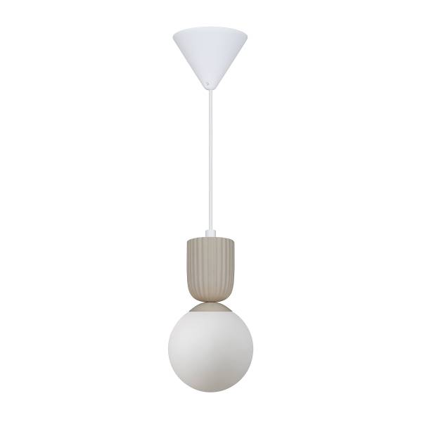 Pendelleuchte Sadie Keramik / Opalglas - 1-flammig - Beige