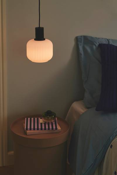 Pendelleuchte Milford Mini Aluminium / Opalglas - 1-flammig