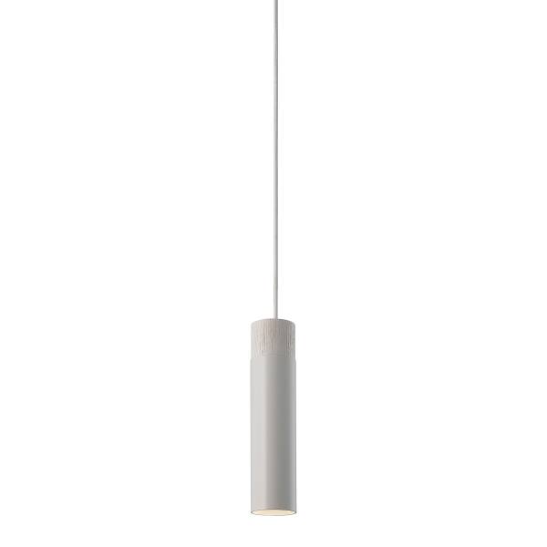 Pendelleuchte Tilo Typ B Gummibaum teilmassiv / Aluminium - 1-flammig - Weiß