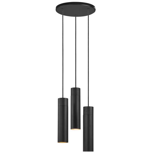 Pendelleuchte Tilo Typ D Gummibaum teilmassiv / Aluminium - 1-flammig