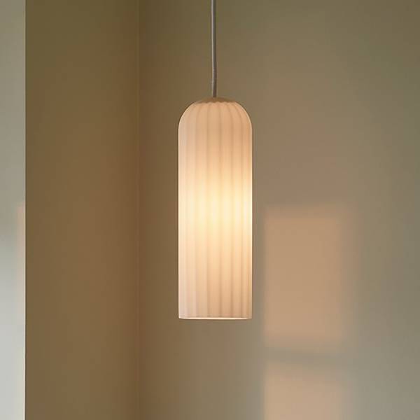 Pendelleuchte Miella Typ B Aluminium / Opalglas - 1-flammig