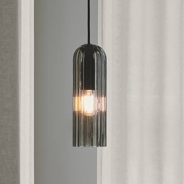 Pendelleuchte Miella Typ A Aluminium / Rauchglas - 1-flammig