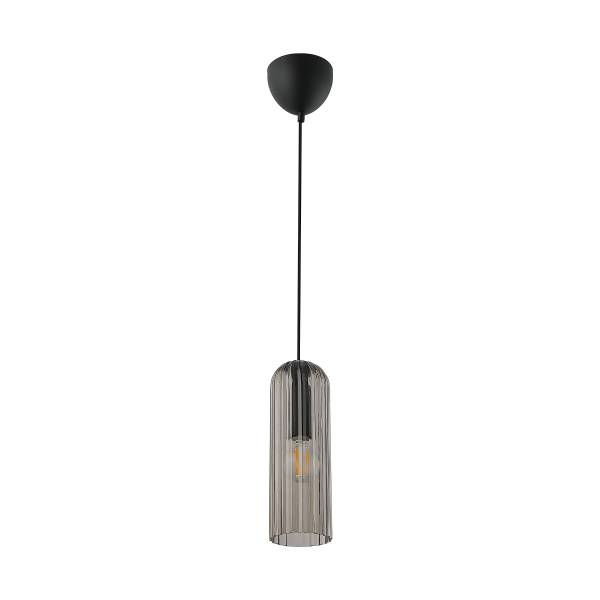 Pendelleuchte Miella Typ A Aluminium / Rauchglas - 1-flammig
