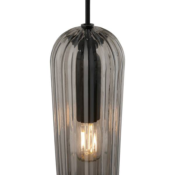 Pendelleuchte Miella Typ A Aluminium / Rauchglas - 1-flammig