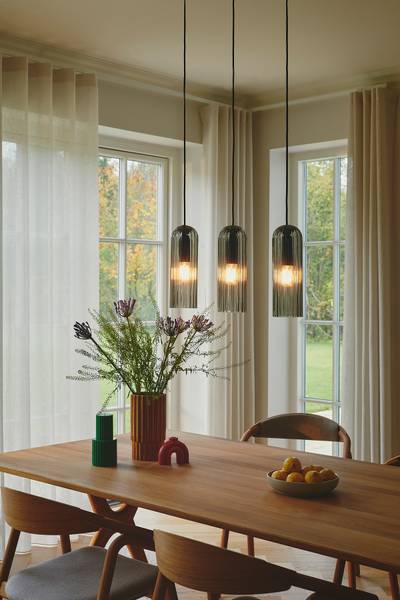 Pendelleuchte Miella Typ C Aluminium / Rauchglas - 3-flammig