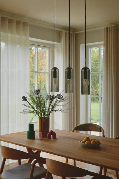 Pendelleuchte Miella Typ C Aluminium / Rauchglas - 3-flammig