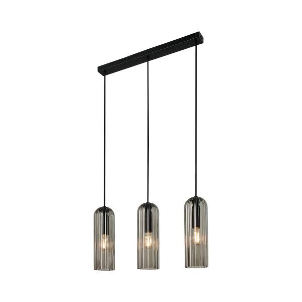 Pendelleuchte Miella Typ C Aluminium / Rauchglas - 3-flammig