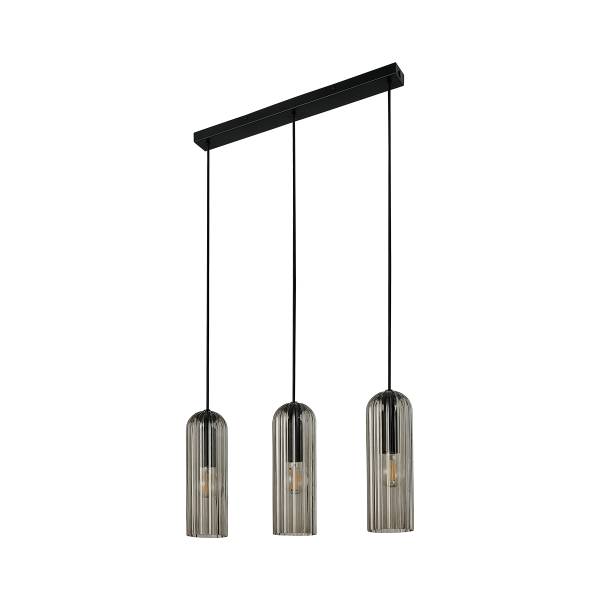 Pendelleuchte Miella Typ C Aluminium / Rauchglas - 3-flammig