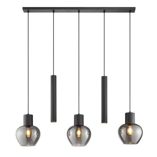 Pendelleuchte Ligari Typ B Stahl / Rauchglas - 3-flammig