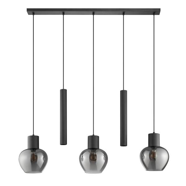 Pendelleuchte Ligari Typ B Stahl / Rauchglas - 3-flammig