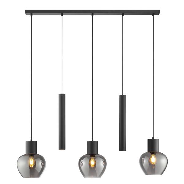 Pendelleuchte Ligari Typ B Stahl / Rauchglas - 3-flammig