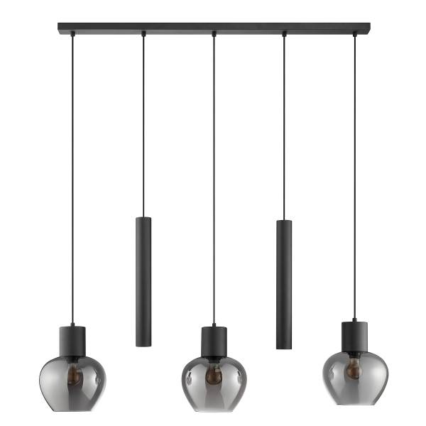 Pendelleuchte Ligari Typ B Stahl / Rauchglas - 3-flammig