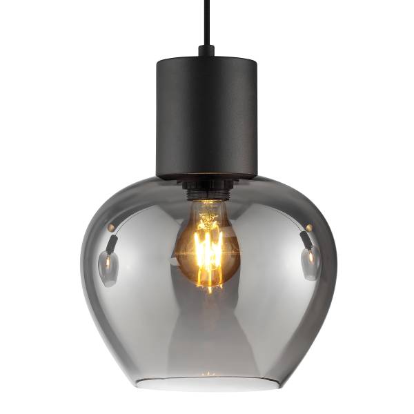 Pendelleuchte Ligari Typ B Stahl / Rauchglas - 3-flammig