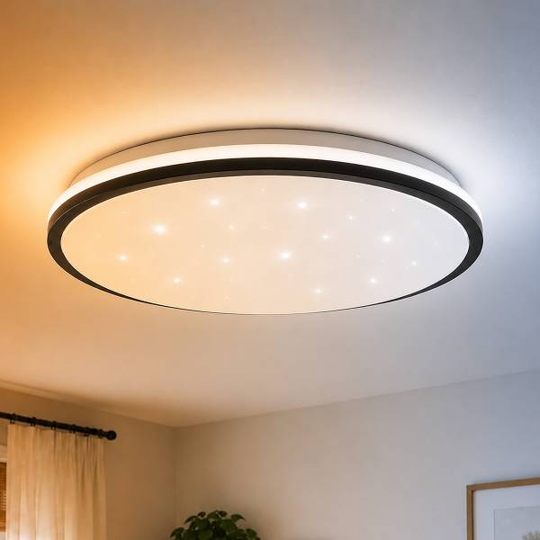 LED-Deckenleuchte Taya Stahl / ABS - 1-flammig - Breite: 50 cm
