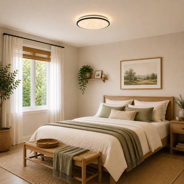 LED-Deckenleuchte Taya Stahl / ABS - 1-flammig - Breite: 50 cm