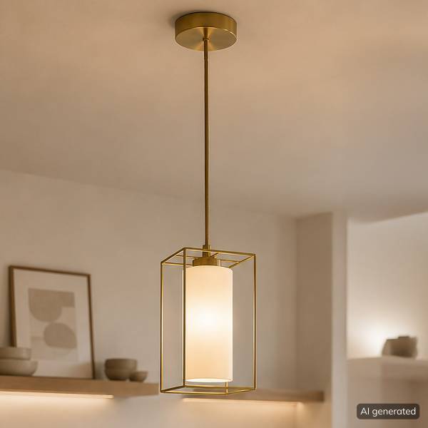 Pendelleuchte Dolly Eisen / Milchglas - 1-flammig