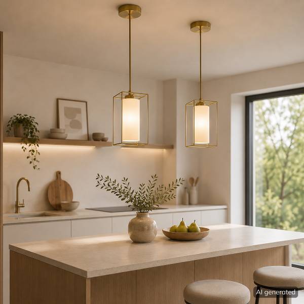 Pendelleuchte Dolly Eisen / Milchglas - 1-flammig