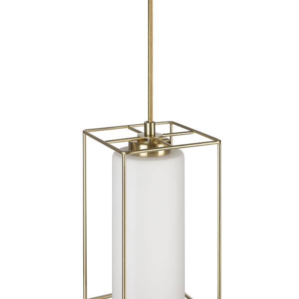 Pendelleuchte Dolly Eisen / Milchglas - 1-flammig