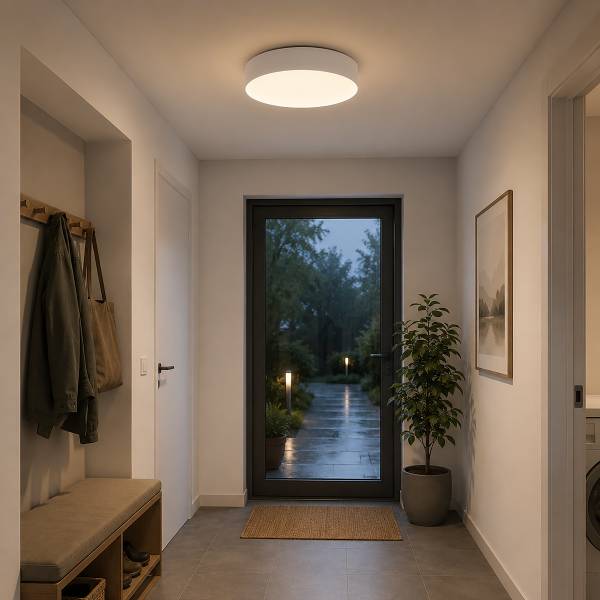 LED-Deckenleuchte Larios Stahl / ABS - 1-flammig - Weiß