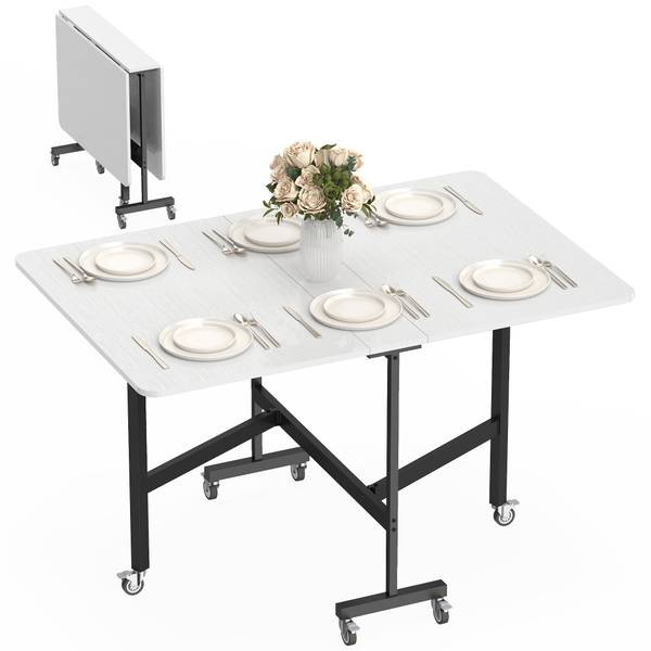 Klappbarer Esstisch 049V81WT Weiß - Metall - 120 x 73 x 80 cm