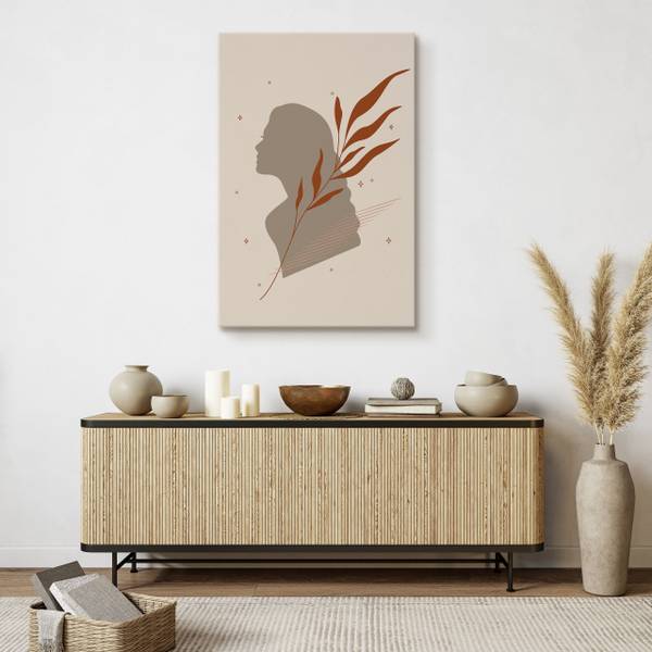 Leinwandbild PORTRÄT Blätter Boho 80 x 120 x 120 cm