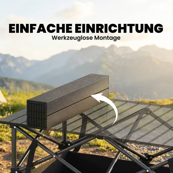 Campingtisch A20-619V00BK Schwarz - Metall - 55 x 68 x 93 cm