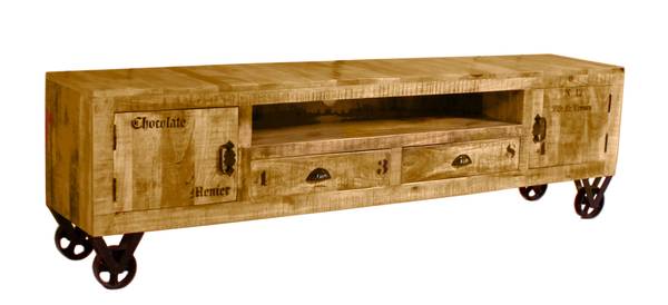 RUSTIC Lowboard Braun - Mango - 200 x 55 x 40 cm
