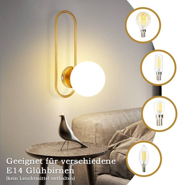 Wandlamp Marvelli goud - metaal - 16 x 18 x 35 cm