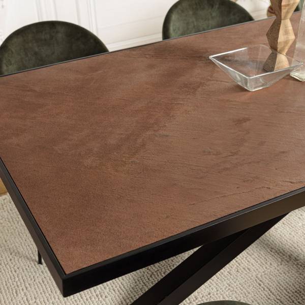 Esstisch BASILE Schwarz - Metall - 100 x 76 x 220 cm