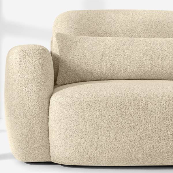 Möbelset ELOSA 2er Set Hellbeige - Bouclé