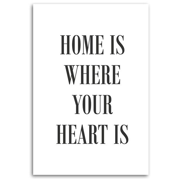 Wandbild zitat „zuhause ist, wo dein 40 x 60 cm