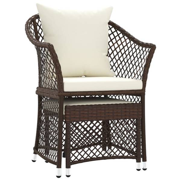 Loungeset 3029169 set van 2 bruin - polyester - 42 x 36 x 43 cm