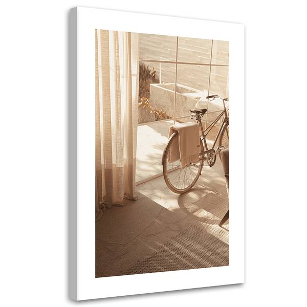 Tableau déco vieux vélo à la maison 70 x 100 cm