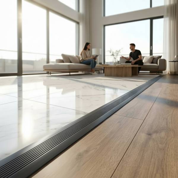 Dehnungsleiste Übergangsprofil 800-05 Dunkelgrau - Tiefe: 2500 cm