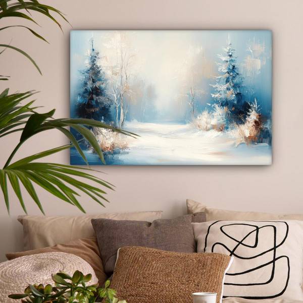 LEINWANDBILD Winterwald 90 x 60 cm