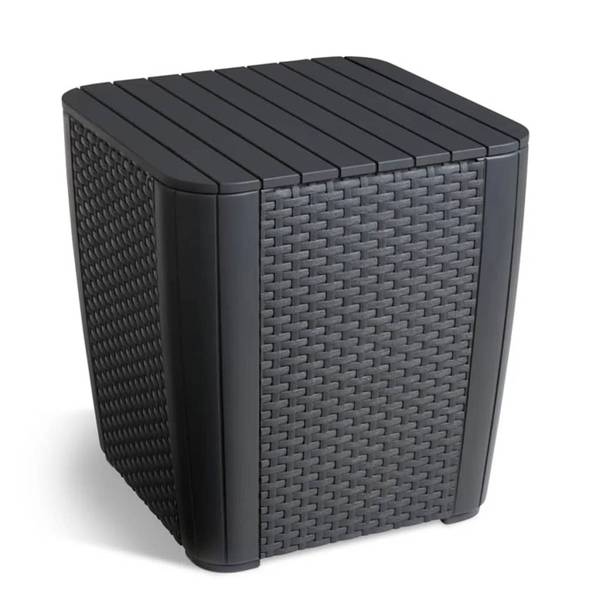 Keter Luzon Aufbewahrungstisch - Graphit Grau - Polypropylen - 39 x 42 x 39 cm