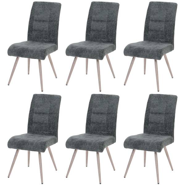 Esszimmerstuhl G55 (6er-Set) Blau - Polyester - 68 x 97 x 64 cm