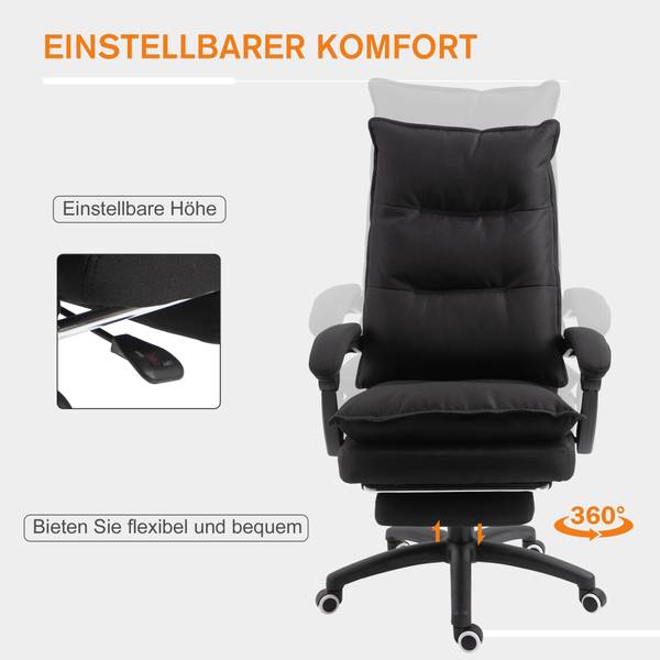 Bürostuhl mit Massagefunktion 921-232BK Braun - Textil - 62 x 130 x 70 cm