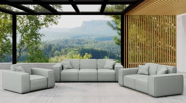 Salon de jardin 3+2+1 Malibu Gris lumineux