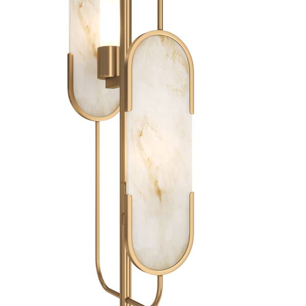 Stehleuchte Marmo Gold - Metall - 28 x 162 x 0 cm