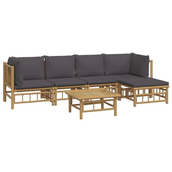 Garten-Lounge-Set 3028492-13 (6-teilig) Braun - Dunkelgrau - Grau